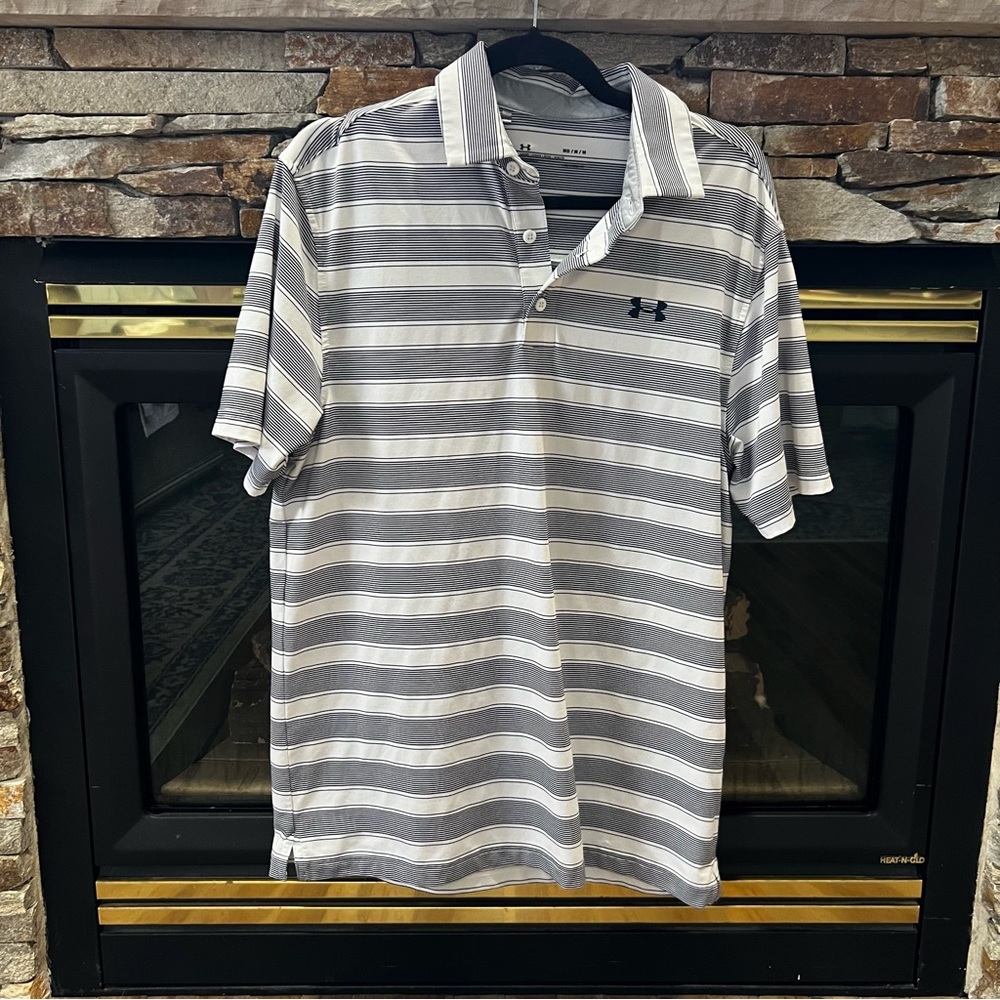 Under Armour Short Sleeve Polo - White / Navy